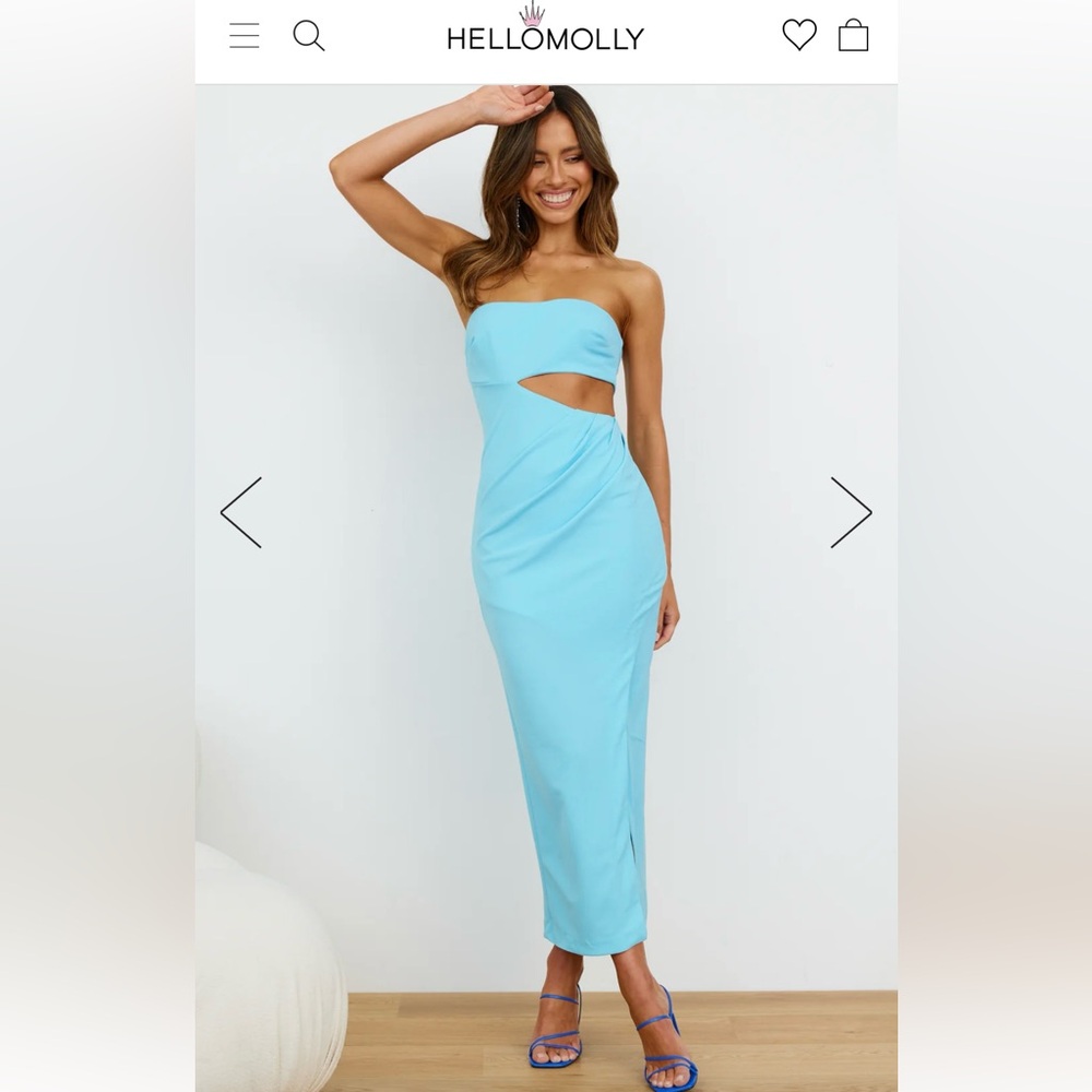 Hello Molly blue strapless midi/maxi dress